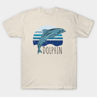 Dolphin on sea background T-Shirt